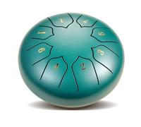 BAMFY Steel Tongue Drum Percussion Instrument Rain Drum With Bag, Music Book, Finger Paddles and Drum Mallets Hand Pan Drum for Mind Healing, Camping, Meditation(Green,6 inches)