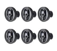 BAMI-LEE House Vintage Skull Knob, 6 pcs Single Hole Cabinets Pulls for Drawer, Wardrobes, Bookcases, Dresser, Closets