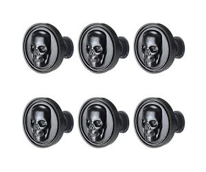 BAMI-LEE House Vintage Skull Knob, 6 pcs Single Hole Cabinets Pulls for Drawer, Wardrobes, Bookcases, Dresser, Closets