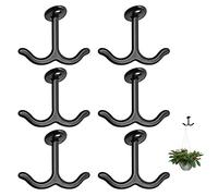 BAMI-LEE House Zinc Alloy Double Prong Ceiling Hook, 6 pcs Under The Table Coat Hook for Closet Top Bathroom Kitchen Cabinet Garage