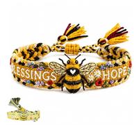 Bamideo 2026 Limited Edition Handmade Honey Bee Woven Bracelet - Honey Bee Adjustable Bangle Bracelet, Blessings & Hope (1)