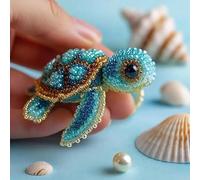 Bamideo Octopus Bead Embroidery Kit, 3D Ocean Animals DIY Beadwork Craft Kit for Beginners Adults, Ocean Animals Beaded Ornament, Starter Embroidery Set for Craft Lovers (Sea Turtle)