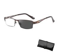 Bamideo Ultra-Light Multi-focal Photochromic Reading Glasses, Ifantastics Glasses Near And Far Sight, Color-Changing Anti-Blue Light Presbyopia Glasses for Men Women (Brown, 2.50)