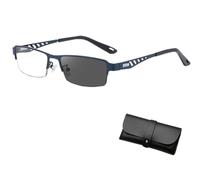 Bamideo Ultra-Light Multi-focal Photochromic Reading Glasses, Ifantastics Glasses Near And Far Sight, Color-Changing Anti-Blue Light Presbyopia Glasses for Men Women (Blue, 4.00)