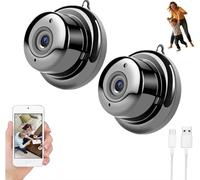 Bamideo Upgraded Ultra-Invisible No-Plug Camera, Invisible Mini Spy Camera Wireless, Mini Hidden Camera, HD 1080p, with App Remote Viewing,Indoors Security Camera for Pet/Baby/Nanny (2pcs)