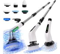 Bamifun Electric Spin Scrubber, Cordless Cleaning Brush with 7 Replaceable Brush Heads Power Scrubber Shower Cleaning Brush with Adjustable & Detachable Handle for Bathroom, Tub, Tile, Floor, Car