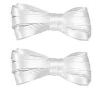 Bamily 2pcs White Double Fold Bias Tape 1cm x 5m, Satin Fabric Bias Binding Tape for Sewing, Soft Colorfast Sewing Tape for Quilting, Hemming, DIY Crafts, Garment Making/Home Decor