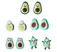 BAMINX 5 PCS Avocado Clog Charms Shoes Decorations Sandals Decor Shoe Charm Cute Avocado Cartoon Green Design