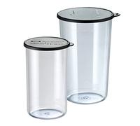 bamix cup accessories set, 2-piece measuring cup set, 400ml/600ml, heat resistant, plastic, BPA-free, with lid, transparent