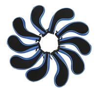 Bamjour 10pcs Neoprene Club Head Covers Set Protector Case for Drivers and Putters - Accessory (Dark Blue)