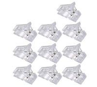 Bamjour 10PCS Transparent Nail Tips Clamps Clips Holders Fine Acrylic Builder Clips for Nail Extension UV LED Gel Curing Professional Salon Home Manicure Tool