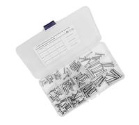 Bamjour 12 Sizes Stainless Steel Clevis Pin Assortment Kit for Car - Single Hole, Flat Head, T Shape Pins with Plastic Box for Convenient Storage (96pcs)