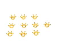 Bamjour 3D Mini Crown Pendant with Hole Alloy Beads for DIY Jewelry Making Necklace Bracelet Keychain (Crown 10PCS)