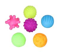 Bamjour 6pcs Textured Set - Soft Elastic Multicolor Sensory Balls for Infants and Toddlers - Ideal for Grasp Training and Parent- Interaction (Colorful)