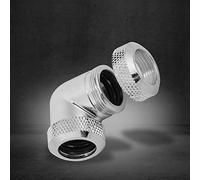 Bamjour 90 Degree Metal Elbow Connector, Water Cooling Fitting Pc Water Cooling Off Tube Fitting G1/4 for 14Mm Od Hard Tube Connectors for System (Silver)