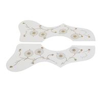 Bamjour Acoustic Guitar Pickguard, Contains Two Guitar Guards Delicate Patterns to Avoid Scratches on Due to Picks and Nails (White)