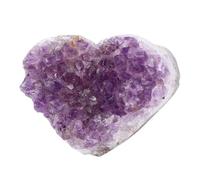 Bamjour Amethyst Cluster Amethyst Geode Specimen Crystal Heart 4-7cm Healing Stone for Meditation Energy Cleansing with Natural Violet Color for Home Office Decor