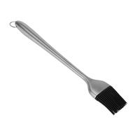 Bamjour Basting Brush For Cooking, Basting Barbecue Oil Brush with Stainless Steel Handle Silicone Head Silicone For Grilling (Straight handle 30cm)