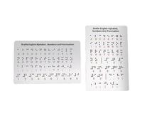 Bamjour Braille Alphabet Board, Laser Engraved Raised Letters and Numbers for Beginners and Visually Impaired, with Sturdy Brushed Aluminum Design, 7.25 x 4.7 Inches