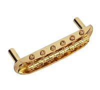 Bamjour Electric Guitar Bridge, 6 String Tailpiece Simple Tuning Easy to Install Guitar Parts Bridges & Parts with 2pcs Screw and 1pc Hex (Gold)