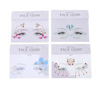 Bamjour Face Rhinestones Stickers Self Adhesive Face Jewels Body Art Decals with Radiant Shine for Parties Nightclub Performances