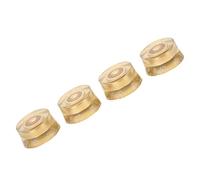 Bamjour Guitar Knobs, 4pcs,Slight Indent Design With Colored Scales,Promises Anti-slip of Finger for Guitars (golden white letters)