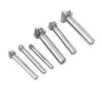 Bamjour High Speed Steel 6pcs Chamfer Cutter Set for 90 Degree High-Speed | steel countersink drill bit woodworking tool cutting material various sizes Round Shank, HSS Material, Various Sizes