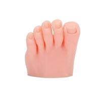 Bamjour Nail Art Practice Foot, Toes Soft Silicone Half Foot Model for Training, with Reusable Portable Design for Nail Technicians Beginners (Left)