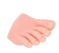 Bamjour Nail Art Practice Foot, Toes Soft Silicone Half Foot Model for Training, with Reusable Portable Design for Nail Technicians Beginners (Right)