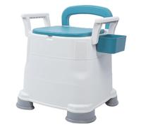 Bamjour Portable Bedside Toilet Chair Suitable for the Elderly, Featuring a Significantly Non-slip Design, Height Adjustment, High-definition PU Backrest, and Wide Armrests, Ideal for (Soft Seat Ring)