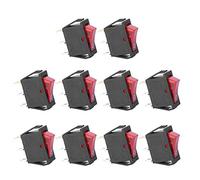 Bamjour Red Rock Lights, 10PCs 2 Position Boat Rocker Toggle Switch Snap ON Off Boat Rocker Switch 3 Pin Lighted Light for Car Auto Household Appliances