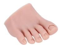Bamjour Silicone foot model, half foot design with toes for nail art practice, pedicure training, dark skin color (Right)