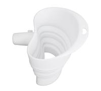 Bamjour Silicone Mixer Funnel Flour Funnel for Stand Mixer Foldable Food-Grade Collapsible with Tilted Spout for Dry & Liquid Ingredients No-Mess Baking Accessory White