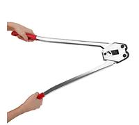 Bamjour Strapping Crimper Pliers - Manual Banding Tool for PP PET Plastic Strap, Duty Packer Sealer with Handle and Steel Construction (Red)