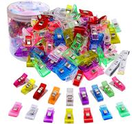 BamLue 100 Pack-Upgrade Handy Holding Easier Sewing Clips Multicolor for Sewing Craft Clamps,Crafting,Crochet and Knitting,All Purpose for Quilting Binding Clips,Fabric Clips,Paper Clips,Blinder Clips
