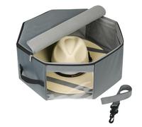 Bamneat Hat Box for Travel & Home Closet Storage, Side Reinforced Octagonal Case, Crush-proof, Dust-proof for Cowboy, Panama & Fedora Hats, Grey