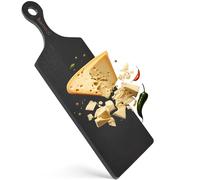 Bamodi | Extra Long Acacia Wood Cutting Board with Round Handle - Versatile Charcuterie and Cheese Board - Durable Wooden Chopping Board - Elegant Black Design for Modern Kitchens - 23.6''L x 8''W