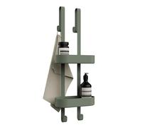 Bamodi Shower Caddy - Plastic - 2 Tier - Height Adjustable Door Shower Caddy - Scratch Free - Shower's Hanger Organizer - No Rust - Plenty of Storage Space Bathroom Organizer - Green