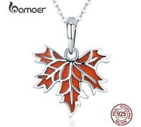 Bamoer Authentic 925 Sterling Silver The Maple Leaf Bead & Charm Fit Bracelet & Necklace Diy