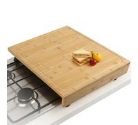 BAMOTTO CRAFTBAMBOO 20 x 22 Inch Large Bamboo Cutting Board - Stovetop Cover, Over the Sink Board, Noodle Board with Detachable Legs & Non-Slip Lip, Juice Groove for Kitchen Countertop