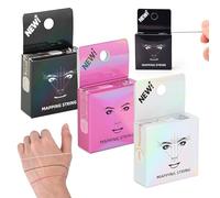 BAMTTOO 3 Pack Eyebrow Mapping String Pre-inked 20m(64ft) Microblading String for Brow Marking Thread 3 Colors Black White Pink Measuring String for Eyebrow Makeup