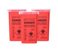 BAMTTOO 3pcs Needle Disposal Box Containers Tattoo Disposal Collector Sharps Container Waste Boxes for Tattoo Supplies and Equipment (Red)