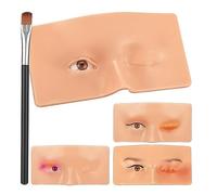 BAMTTOO Makeup Practice Face Silicone Makeup Practice Board Face Eyes Permanent Cosmetic Makeup Training for Makeup Artists and Beginners with Makeup Brushes (Style 3)