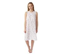 Bamu Marlon Ladies Women’s Knee Length Night Shirt Nightie Loungewear Nightshirt Nightdress Night Gown (16-18, Sleeveless Pink Spig)