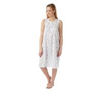 Bamu Marlon Ladies Women’s Knee Length Night Shirt Nightie Loungewear Nightshirt Nightdress Night Gown (24-26, Sleeveless Lilac Spig)