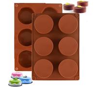 Bamutu 2 Pack Cylinder Silicone Moulds - 6-Cavity Round Baking Mould for Cheesecakes, Covered Biscuits & Soap Making | Reusable Pudding, Cupcake Trays | Dishwasher Safe & BPA-Free