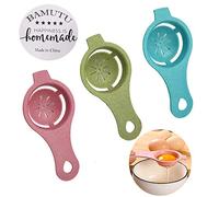 Bamutu 3PCS Egg Separator Egg Yolk White Separator Egg Whites Strainer Filter Divider Tool Kitchen Baking Gadget, Food-Grade Resin, Pink Green Blue