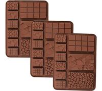 BAMUTU Chocolate Mould Break Apart Silicone Chocolate Bar Mix Heart Shape Fragments Square Shape MouldsMini Waffle Shape Protein and Energy Bar Mold Candy Cake Decoration