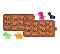 BAMUTU Dinosaur Silicone Chocolate Mould Dinosaur Shaped Chocolate Mould 2 PCS 12-Cavity Food Grade Silicone Mould for Candy Gummy Jelly, Ice Cube Tray