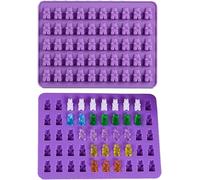 Bamutu Gummy Bear Candy Mold Mini Bear Silicone Mold 2 Pack-50 Cavities Non Stick Jelly Bear Food Grade Moulds Wax Melt Silicone Mold
